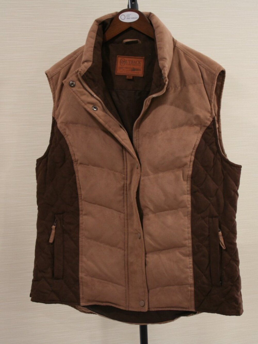 Outback Trading Company Green Mt Down Tan/Brown Vest Size XL